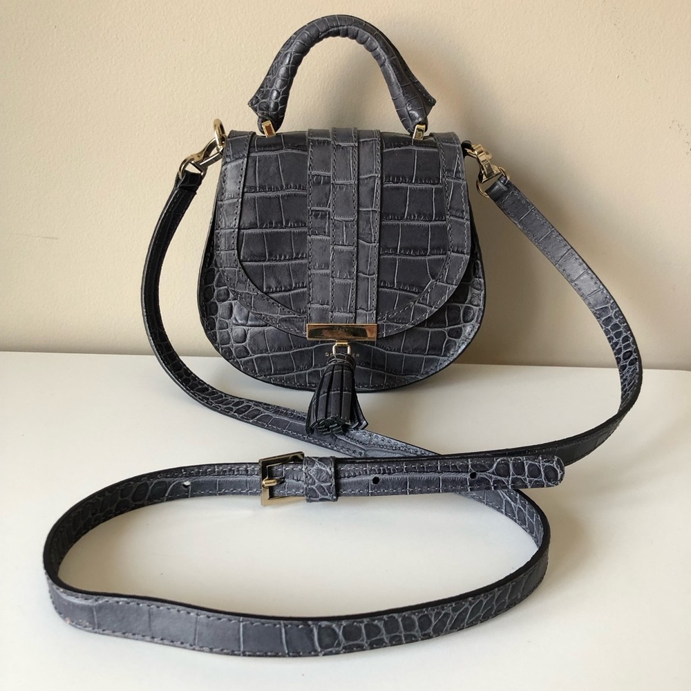 Demellier London The Venice Bag Blue Embossed Crocodile Leather Crossbody bag - Picture 1 of 13